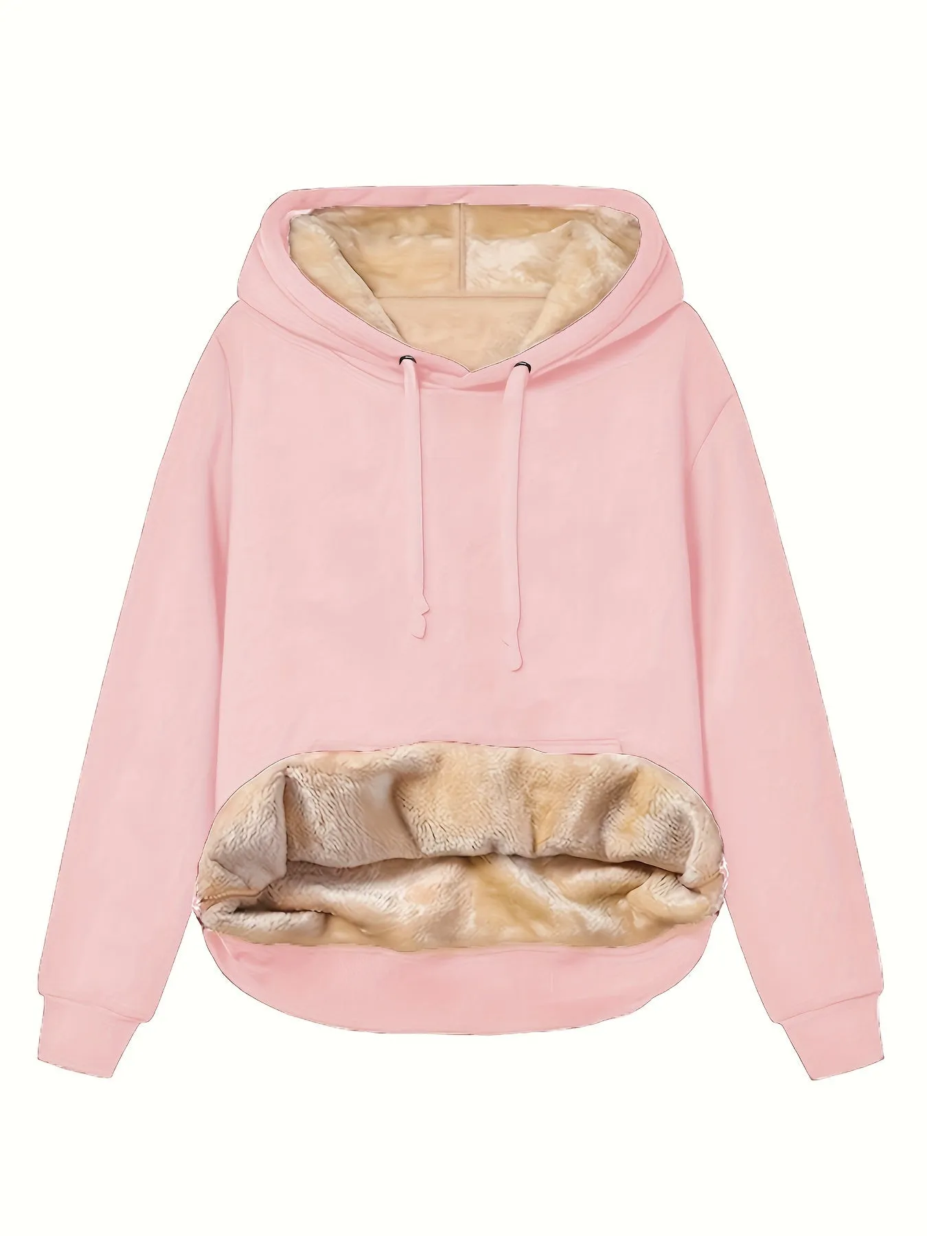 Ivyshape | Casual Fleece-Lined Hoodie Perfect for Winter