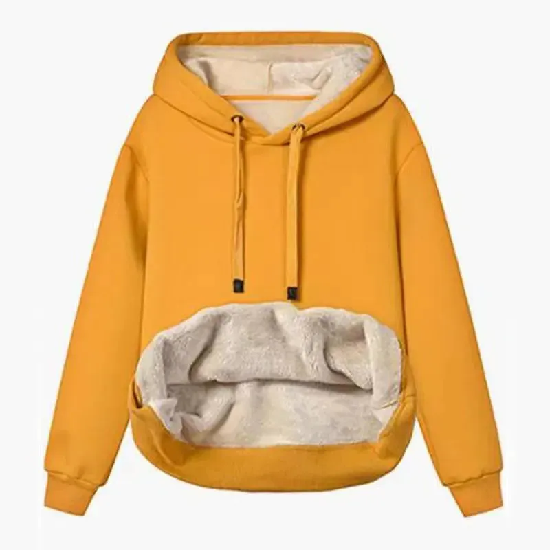 Ivyshape | Casual Fleece-Lined Hoodie Perfect for Winter