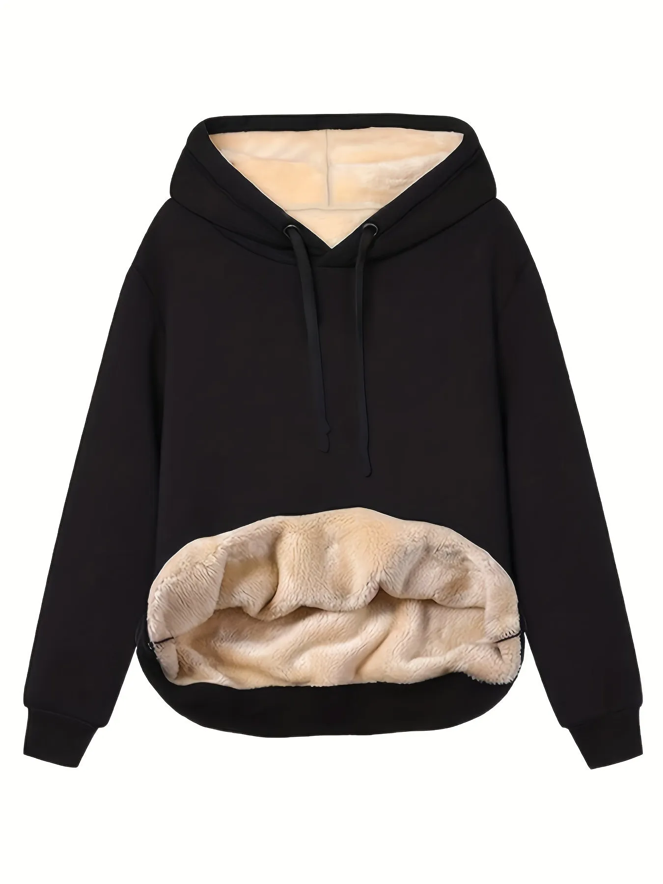 Ivyshape | Casual Fleece-Lined Hoodie Perfect for Winter