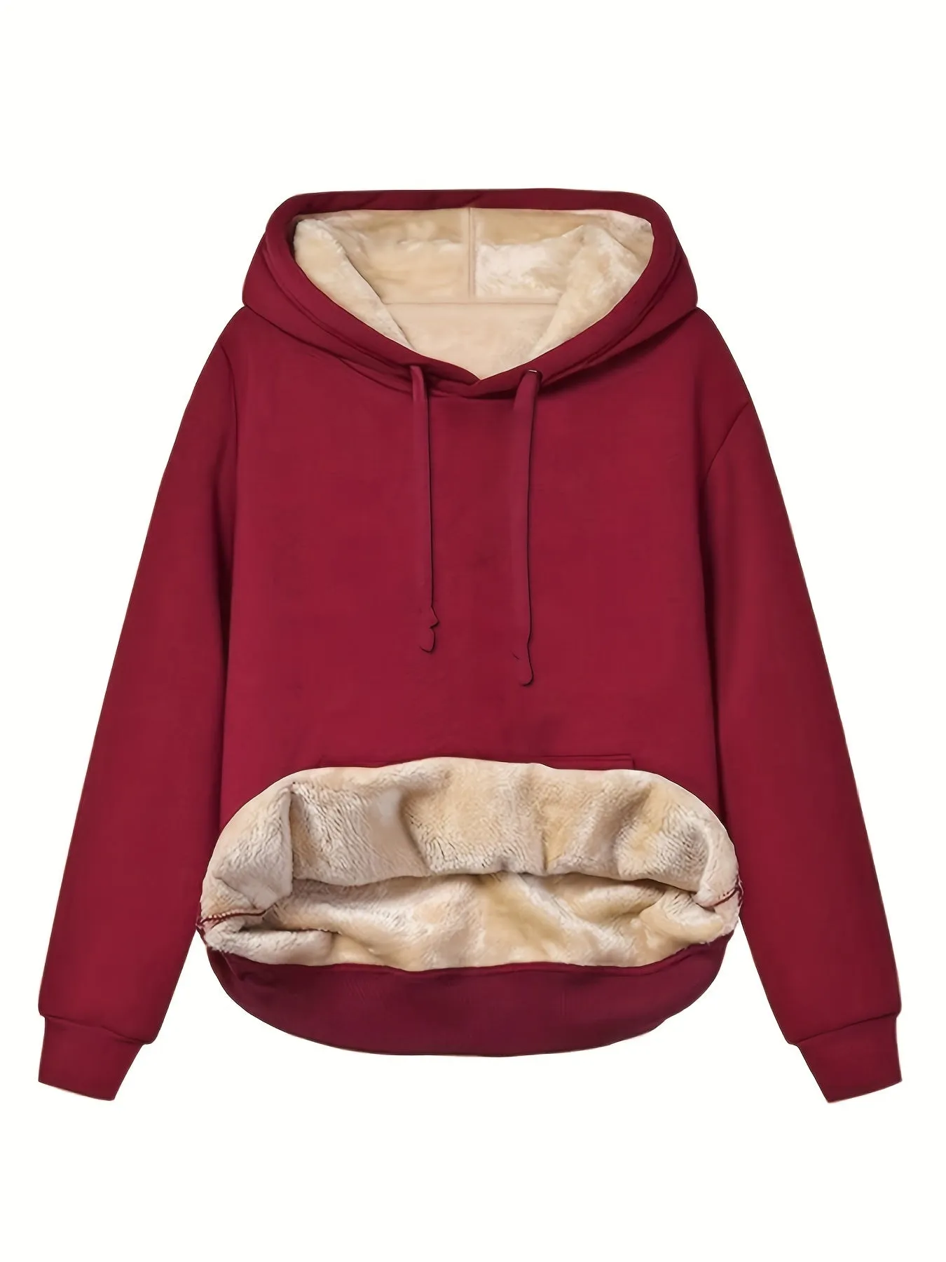 Ivyshape | Casual Fleece-Lined Hoodie Perfect for Winter