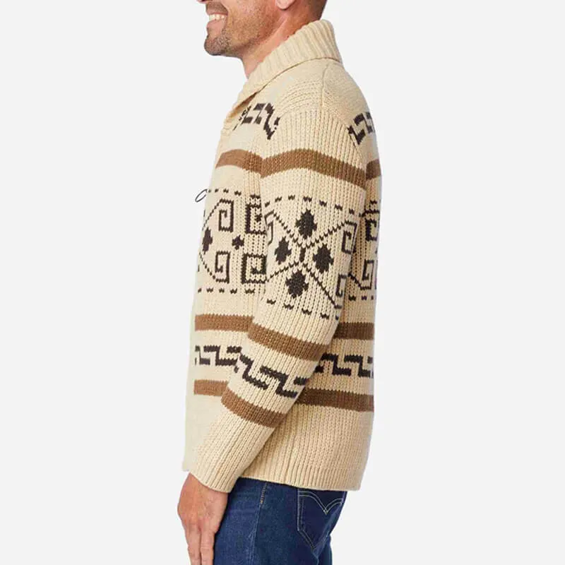 Jeffrey Lebowski Sweater Big Lebowski Sweater Zipper Shawl Cardigans Costumes for Men