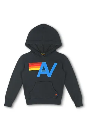 LOGO STITCH KIDS PULLOVER HOODIE - CHARCOAL