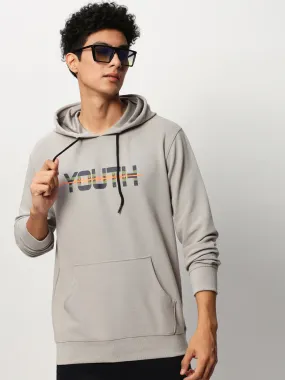 Men Grey Typographic Casual Sweatshirts