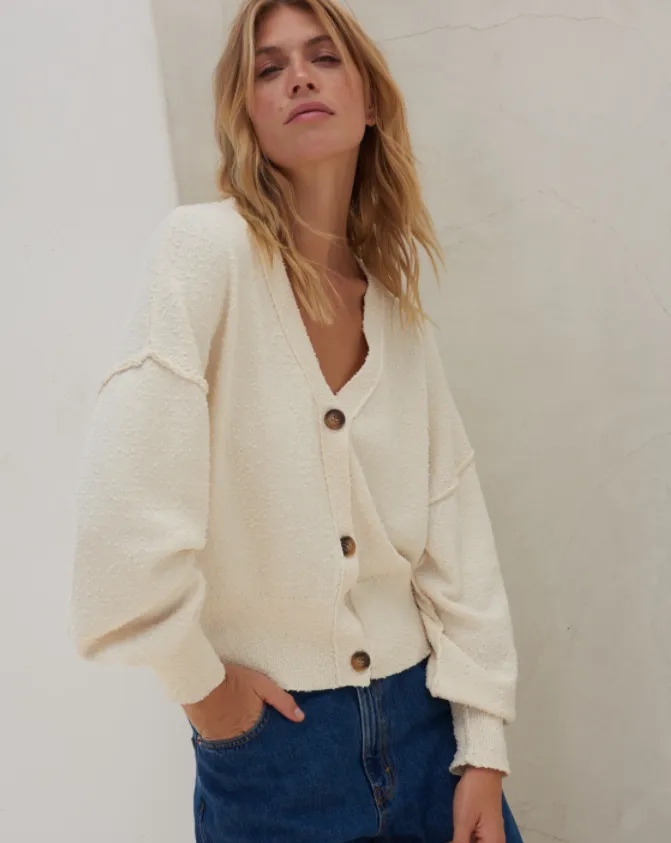 MEROKEETY Long Sleeve Button Open Front Cropped Sweater Cardigan