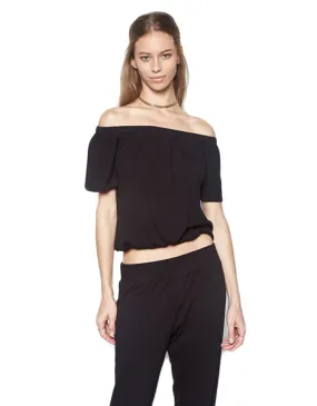 Michael Lauren Salvador Off The Shoulder Top in Black