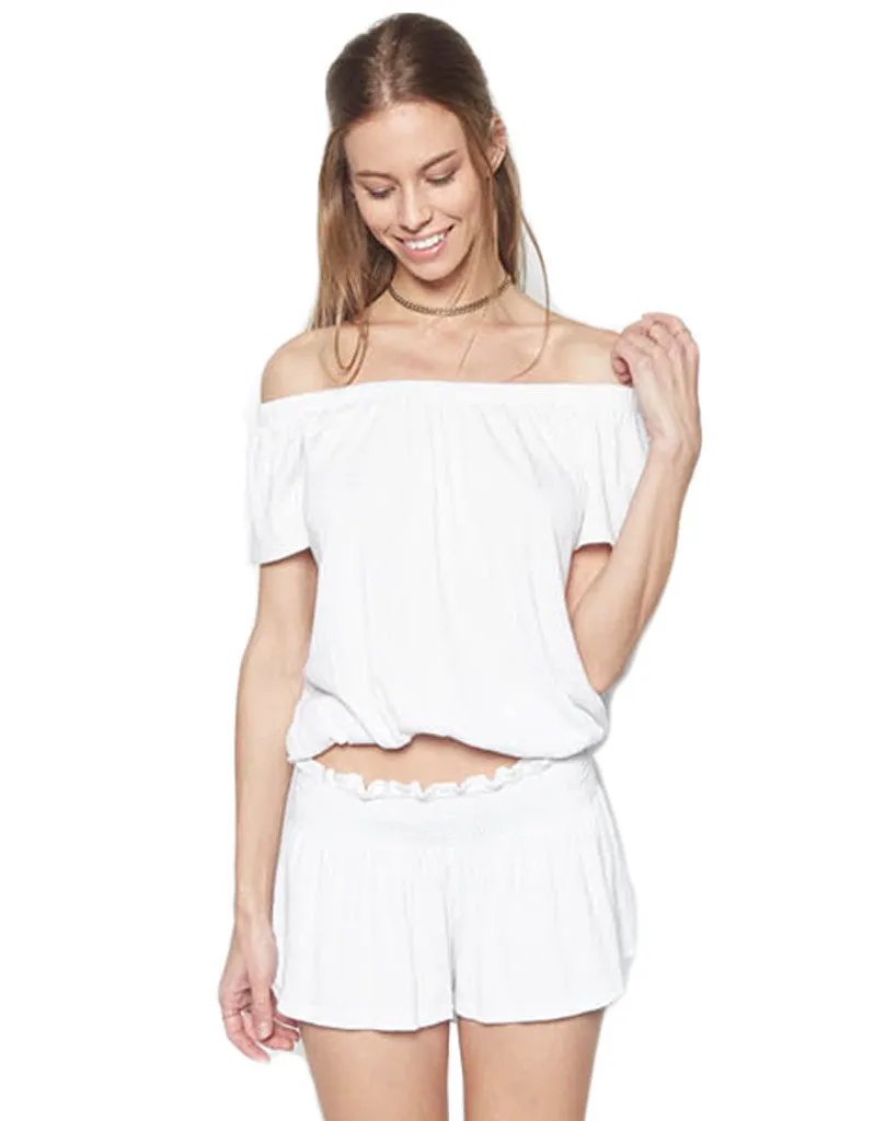 Michael Lauren Salvador Off The Shoulder Top in White