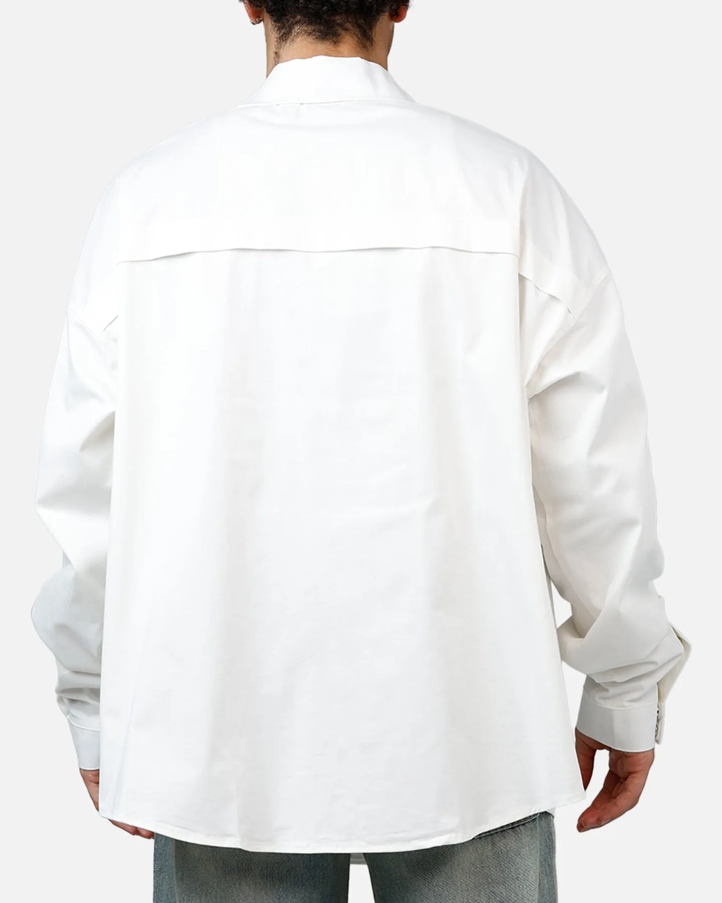 MNML Oversized Cotton Button Up Shirt White