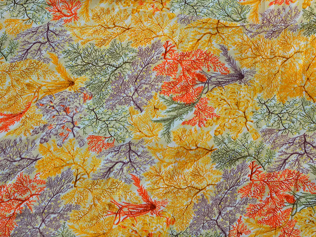 Multicolor Autumn Traditional Digital Print Cotton Rayon Fabric