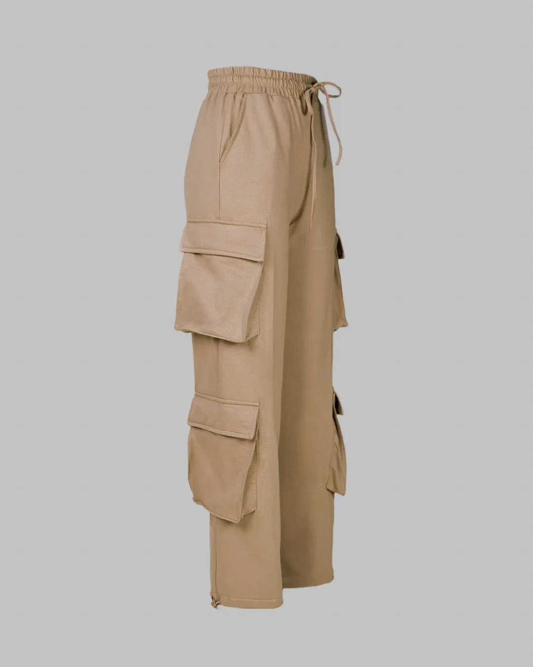 Multipockets Style Drawstring Cargo In Minimal Brown