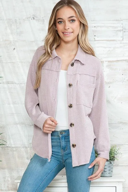 OLLIE OVERSIZED CRISP BUTTON JACKET S-XL