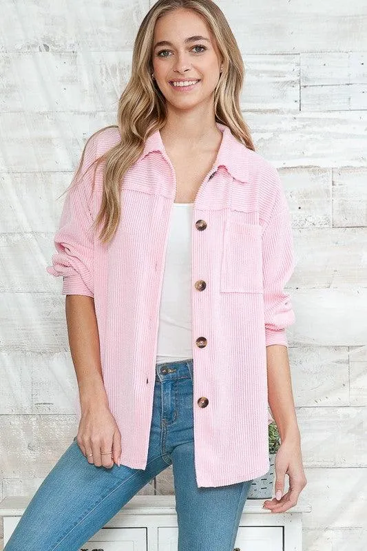 OLLIE OVERSIZED CRISP BUTTON JACKET S-XL