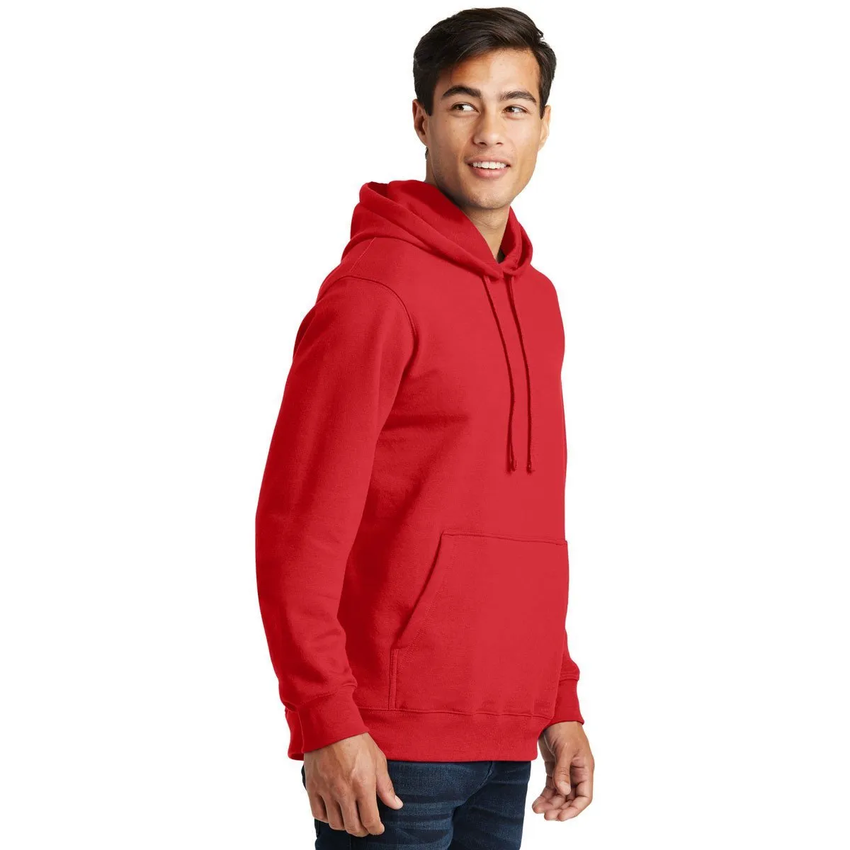 Port & Company Men's Bright Red Fan Favorite Fleece Pullover Hooded Sweatshirt