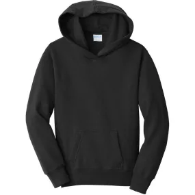 Port & Company Youth Jet Black Fan Favorite Fleece Pullover Hooded Sweatshirt