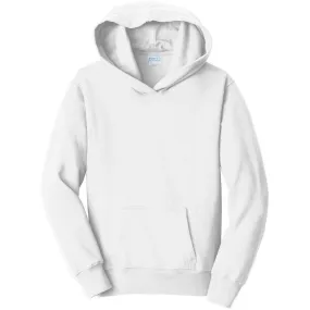 Port & Company Youth White Fan Favorite Fleece Pullover Hooded Sweatshirt