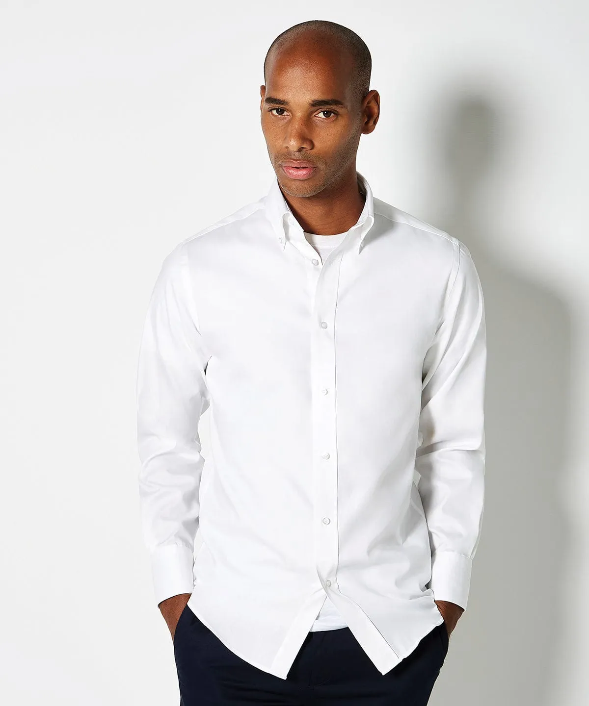 Premium Oxford shirt long-sleeved (tailored fit) | White*