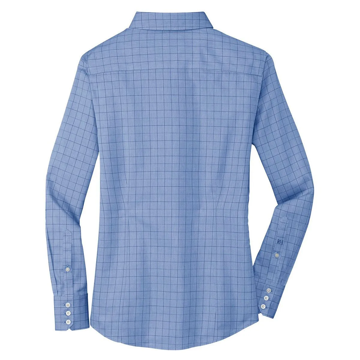 Red House Women's Blue Windowpane Plaid Non-Iron Shirt