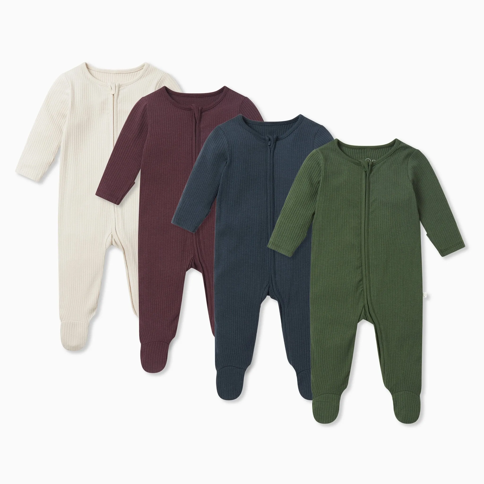 Ribbed Zip-Up Sleepsuit 4 Pack