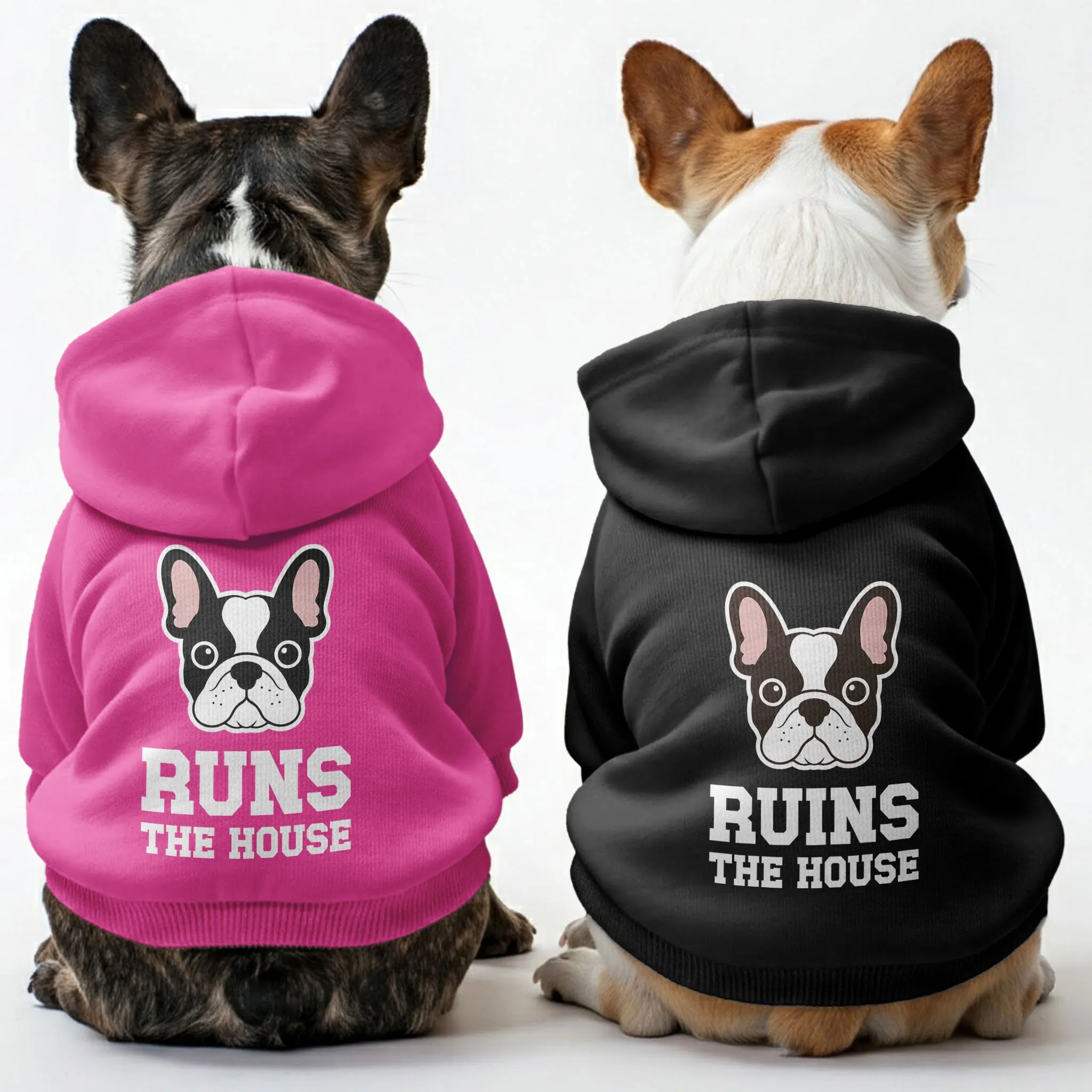 Runs the House and Ruins the House - Matching French Bulldog Hoodies – Stylish, Cozy & Personalized!