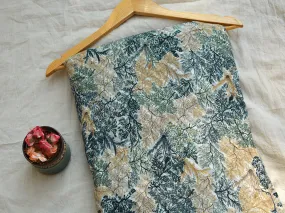 Sage Autumn Seasonal Multicolor Digital Print Cotton Rayon Fabric