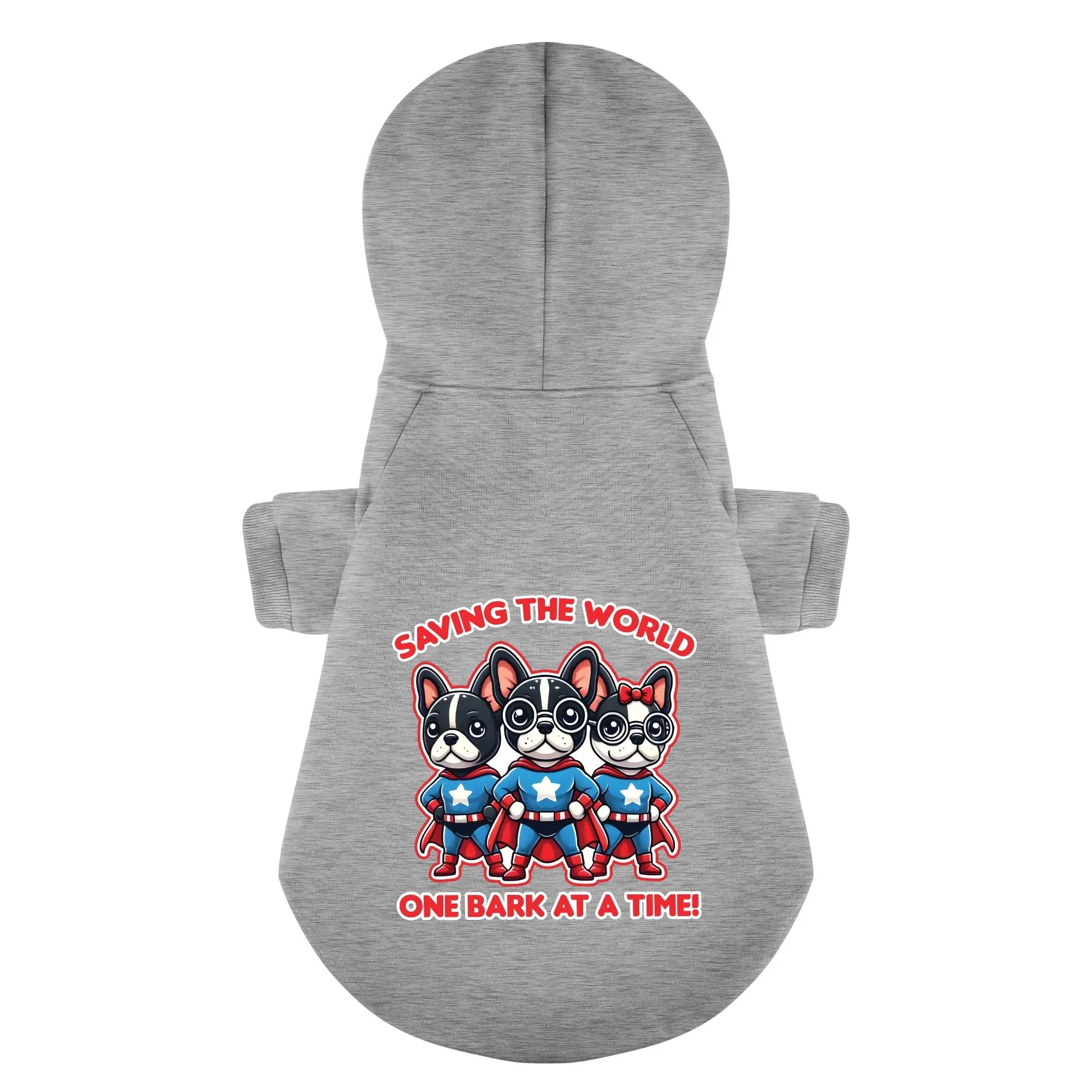 Saving the World, One Bark at a Time! - Personalized French Bulldog Hoodies with Funny Quotes – Stylish, Cozy, and Premium 100% Cotton