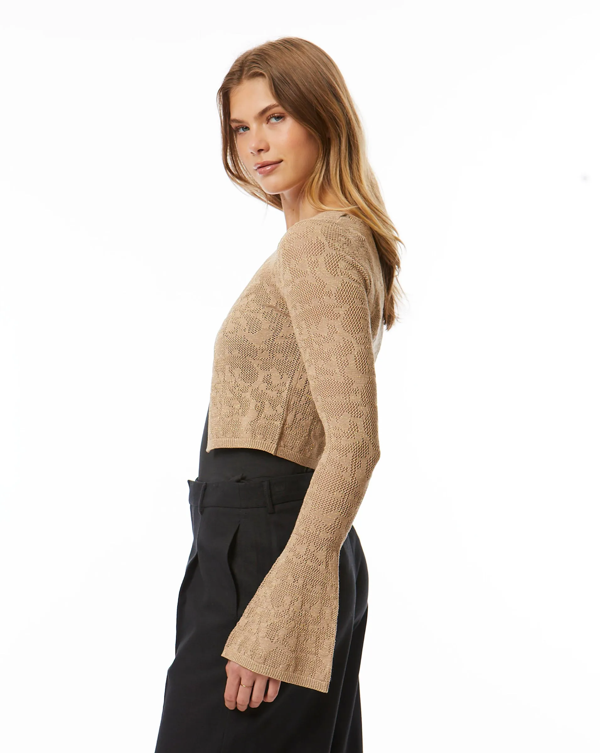 Serpent Lurex Shrug Sweater