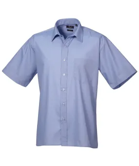 Short sleeve poplin shirt | Mid Blue*