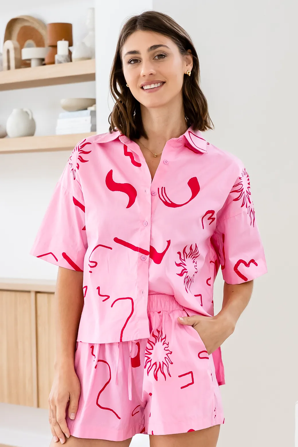 Siarra Shirt Dali Print Pink