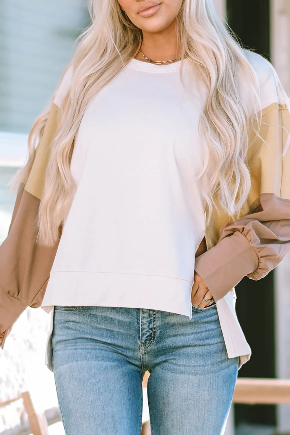 Sleeve Oversized Sweatshirt