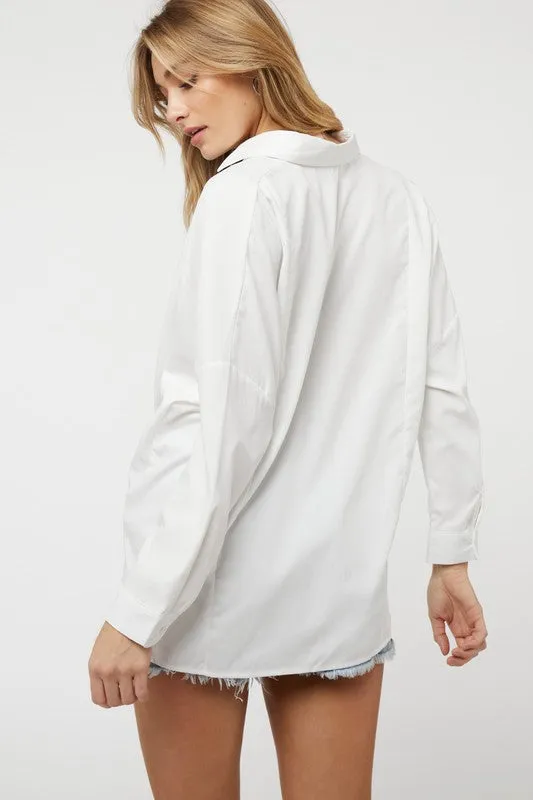 Solid Long Sleeve Button Down Shirt