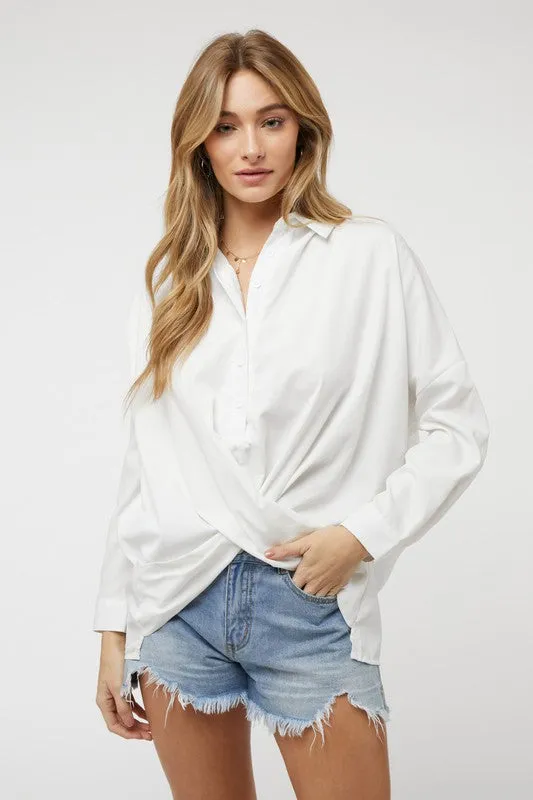 Solid Long Sleeve Button Down Shirt