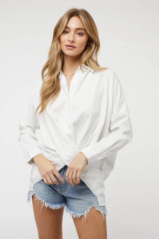 Solid Long Sleeve Button Down Shirt