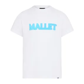 Spray Print Logo Tee - White Blue