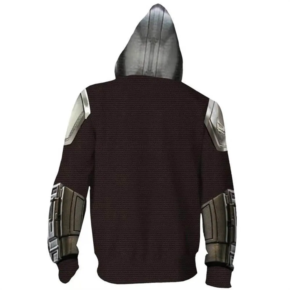 Star Wars Movie Mandalorian Jango Fett Unisex Adult Zip Up 3D Print Hoodies Jacket Sweatshirt