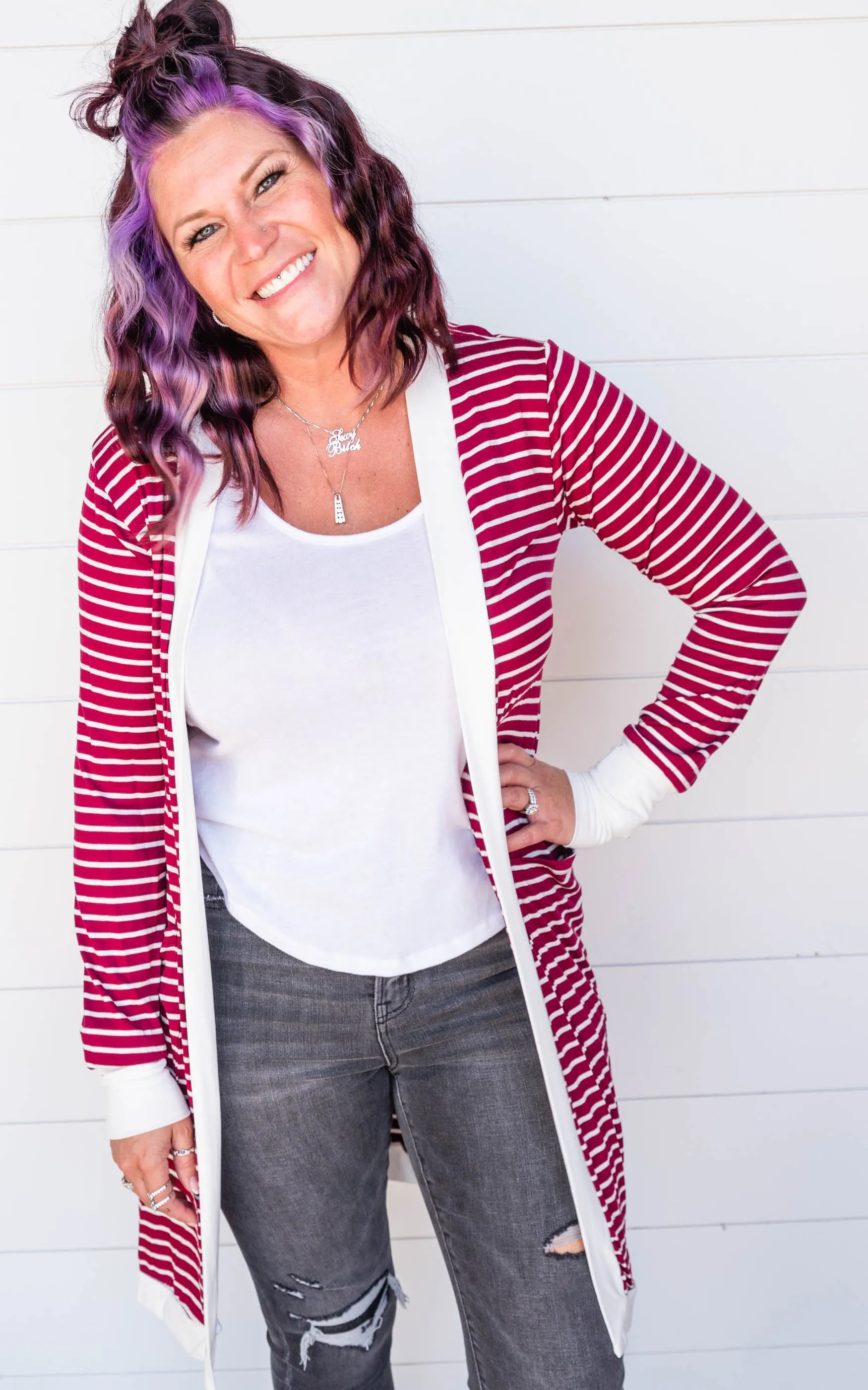 Stripe Duster Cardigan - Final Sale