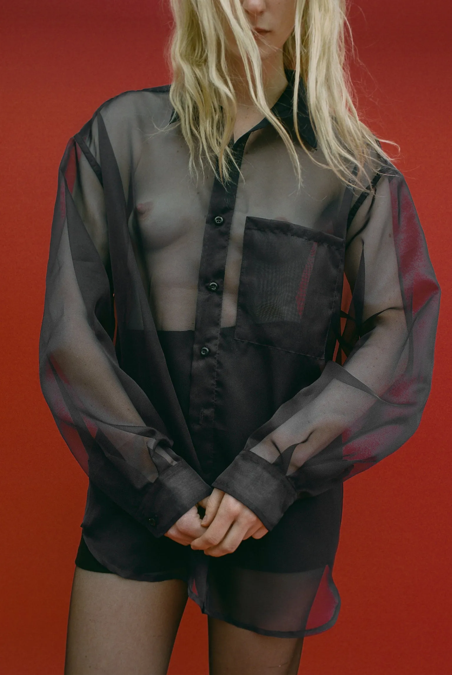 The Big Organza Button Up - Black