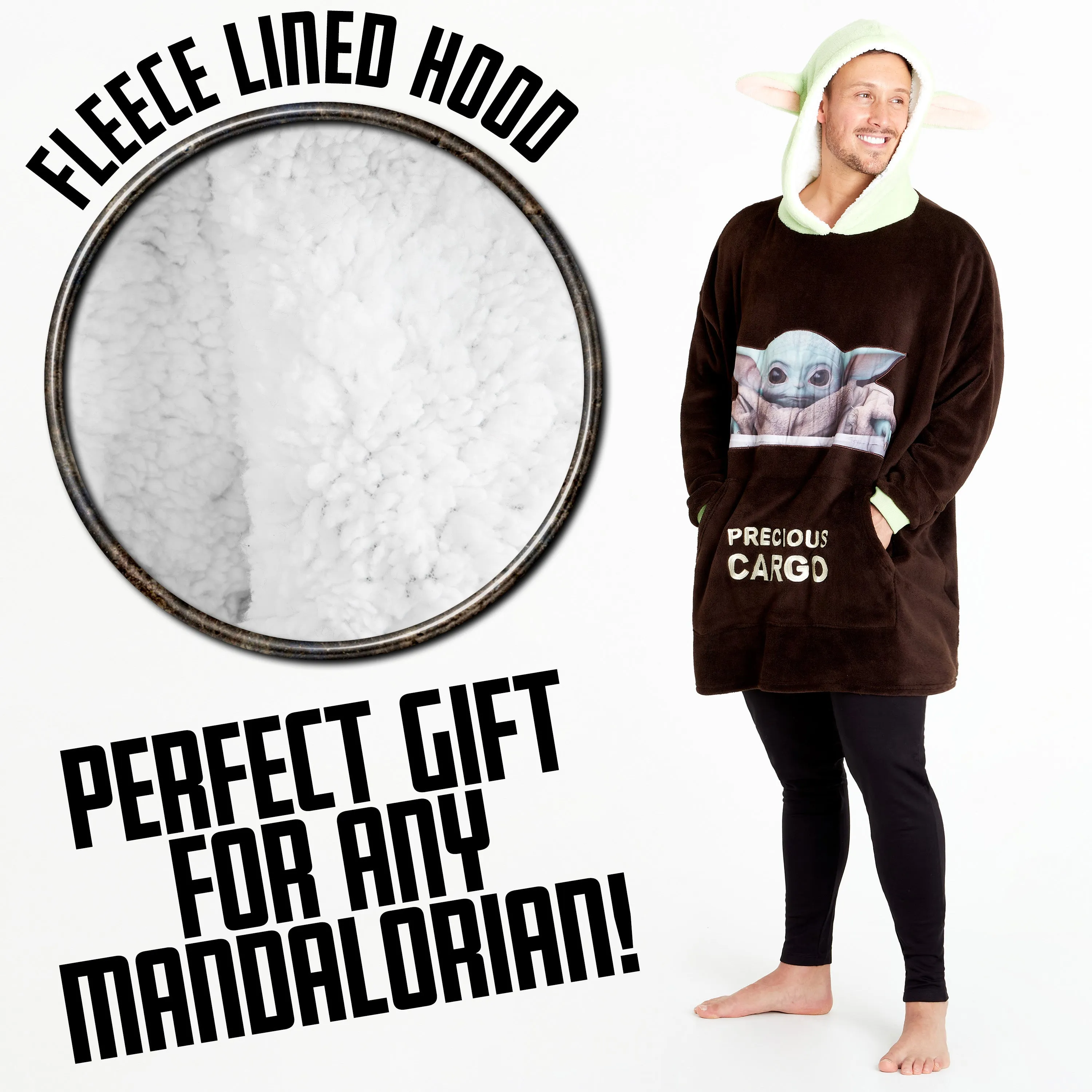 The Mandalorian Mens Hoodies ,Fleece Oversized Blanket Hoodie, Baby Yoda Gifts