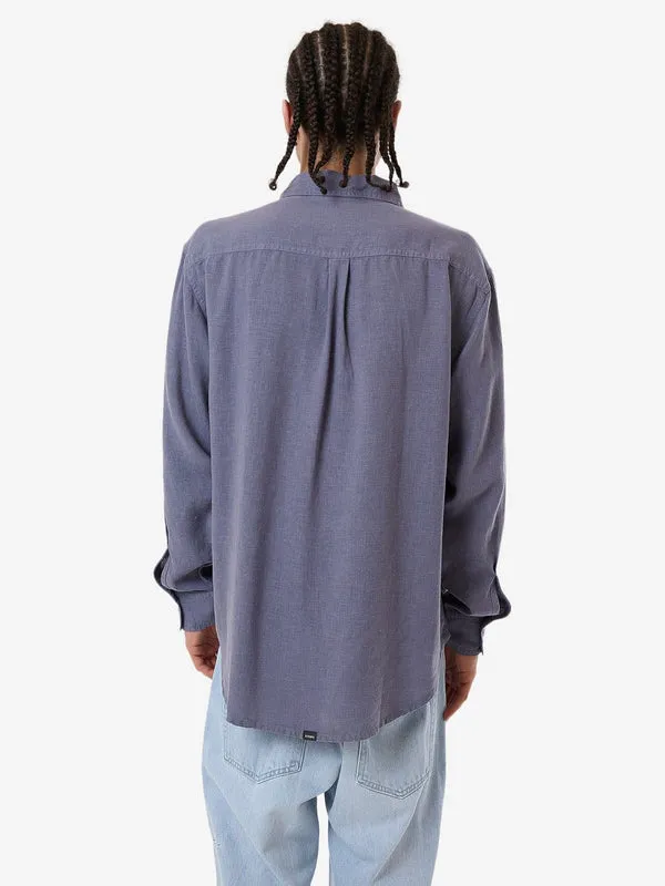 THRILLS Hemp Minimal Thrills Oversize Long Sleeve Shirt - FOLKSTONE GREY