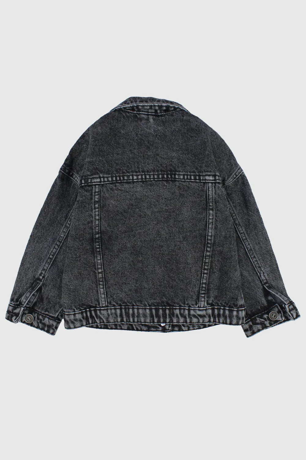 Unisex Grey Long-Sleeved Jean Jacket