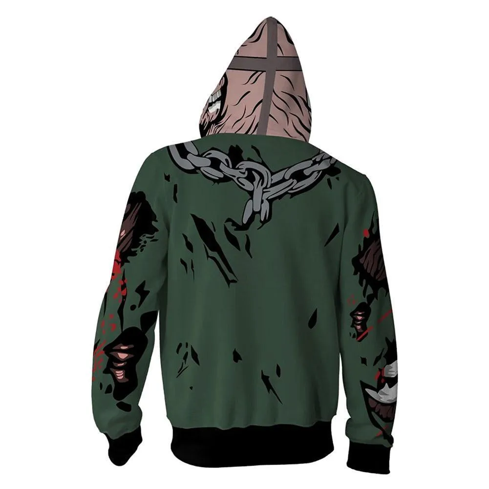 Unisex Jason Voorhees Hoodies Friday the 13th Zip Up 3D Print Jacket Sweatshirt