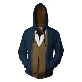 Unisex Newt Scamander Hoodies Fantastic Beasts and Where to Find Them Zip Up 3D Print Jacket Sweatshirt