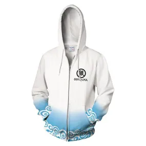 Unisex Sakata Gintoki Hoodies Gintama Zip Up 3D Print Jacket Sweatshirt