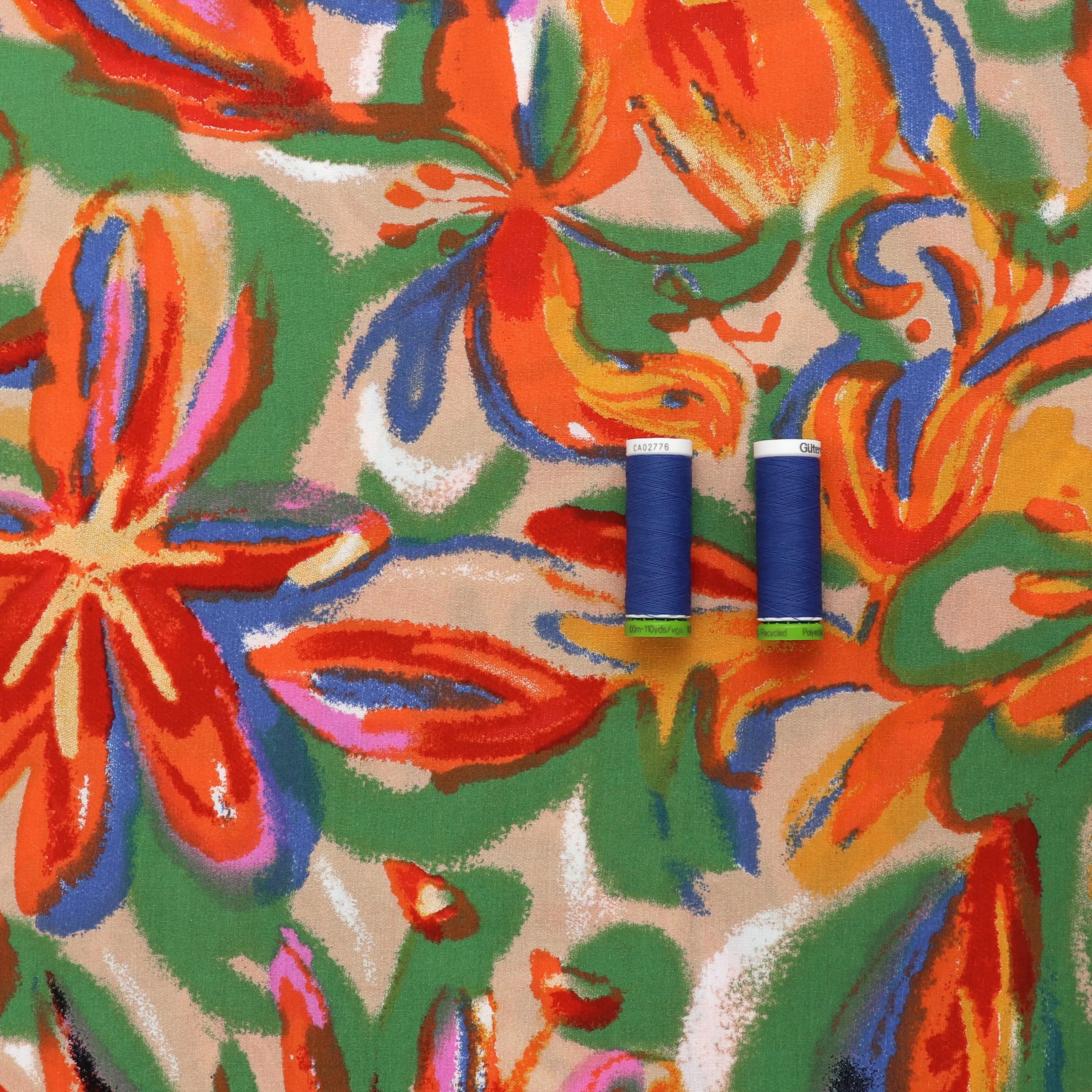 Viscose Lawn - Artistic Lilies