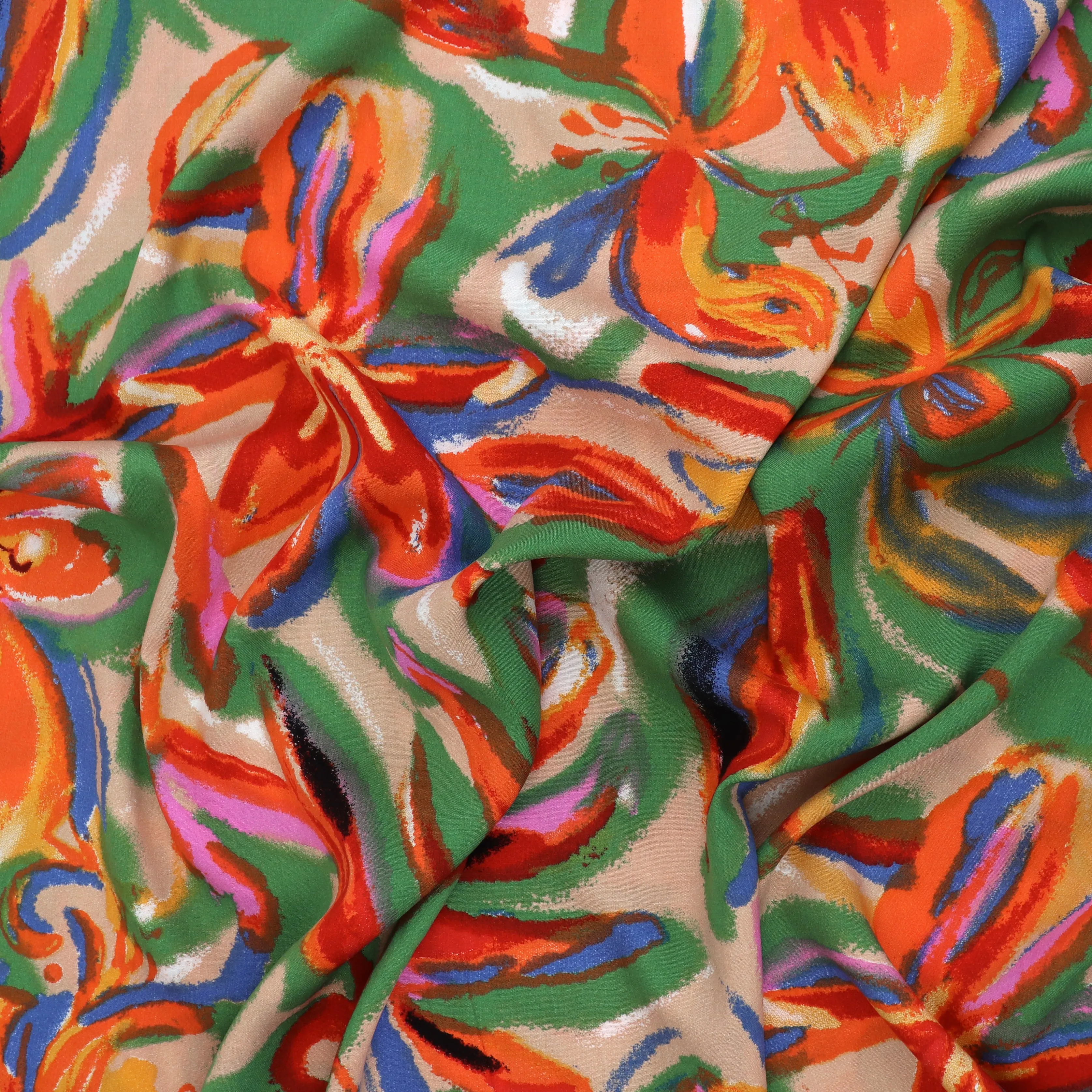 Viscose Lawn - Artistic Lilies