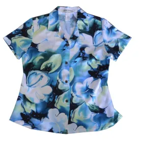 Watercolor Hibiscus Women's Aloha Rayon Blouses