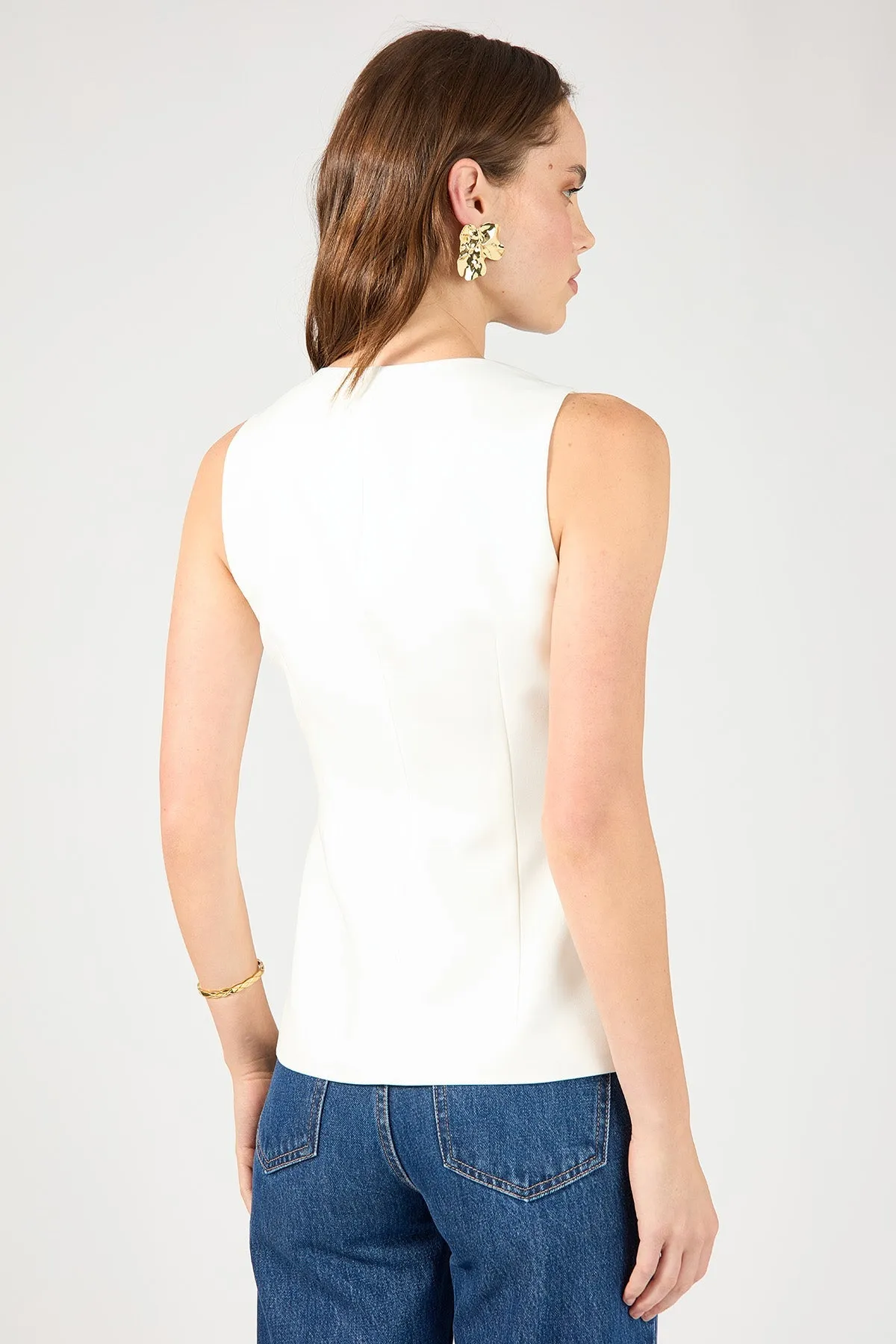 White Sleeveless Vest