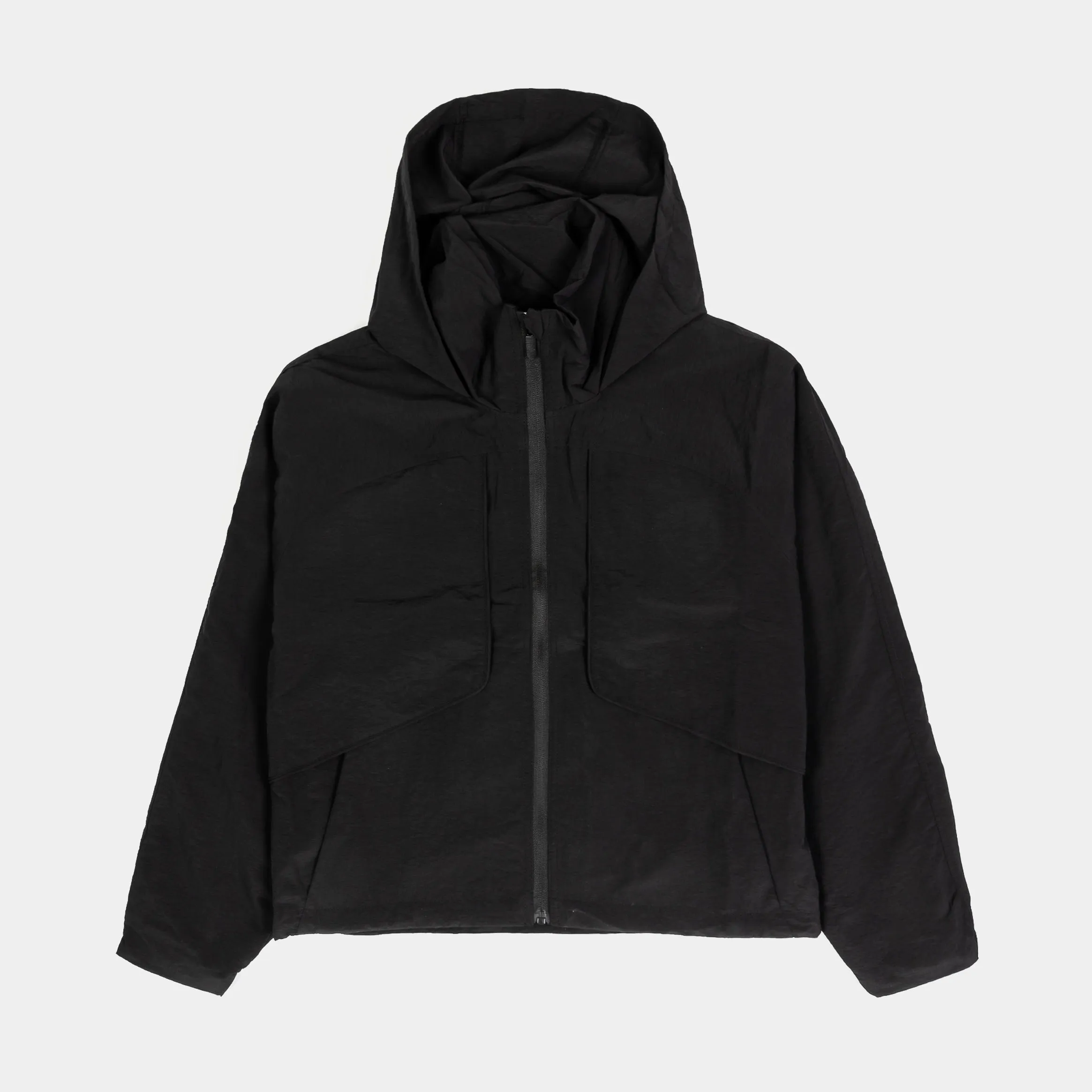 Windbreaker Zip Up Womens Jacket (Black)