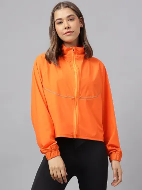 Women self design reflective detail sporty track jacket