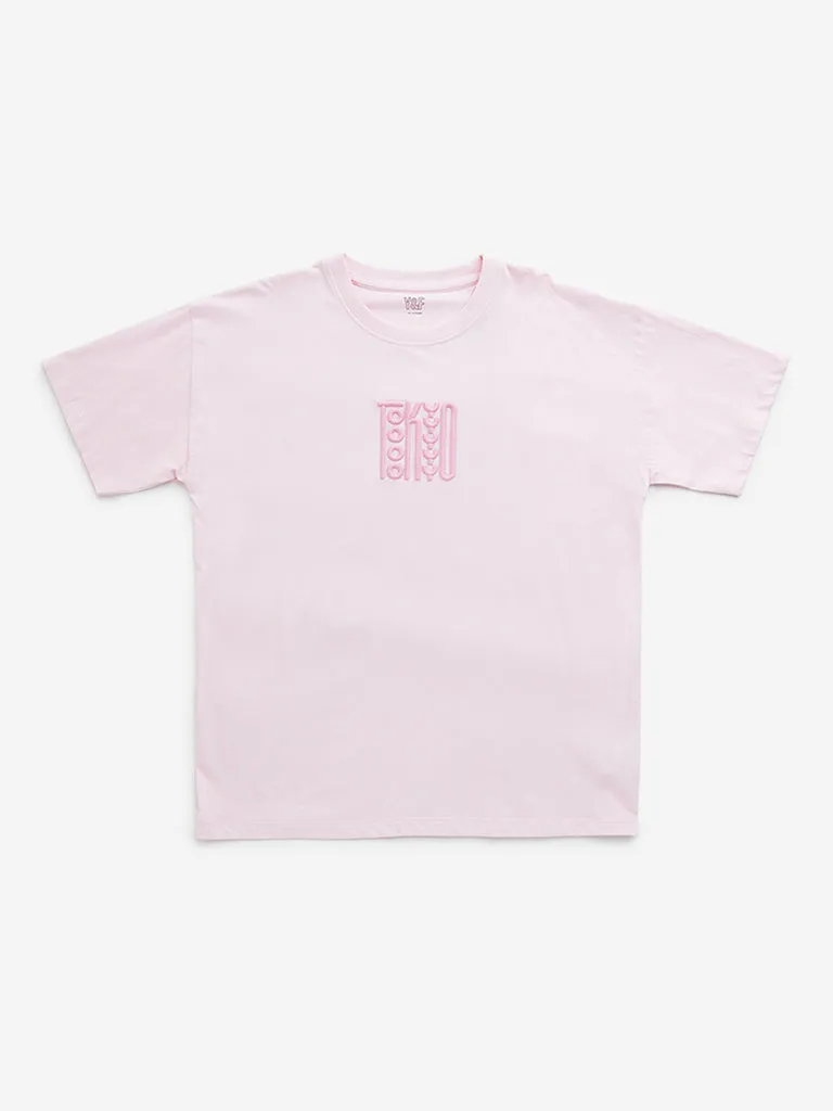 Y&F Kids Pink Tokyo-Inspired Graphic Cotton T-Shirt