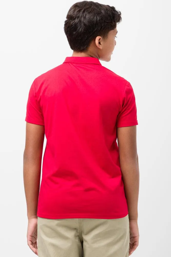 Zip Up Short Sleeve Golfer Red